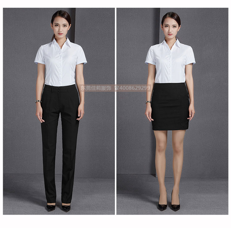 女士職業白色短袖襯衫-產品圖13